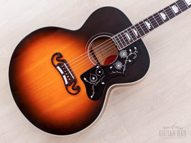1995 Gibson J-200 Jumbo Guitar Vintage Sunburst, Figured Maple w/ Case image 1