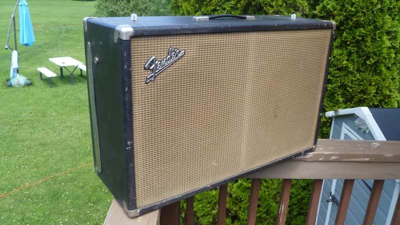 1966 Fender Bandmaster Loaded Speaker Cabinet - 2x12 / Blackface image 1