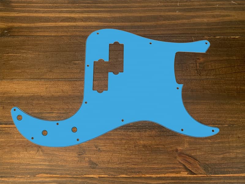 P Bass style Pickguard by Carmedon. Electric Miami Blue(matte) image 1