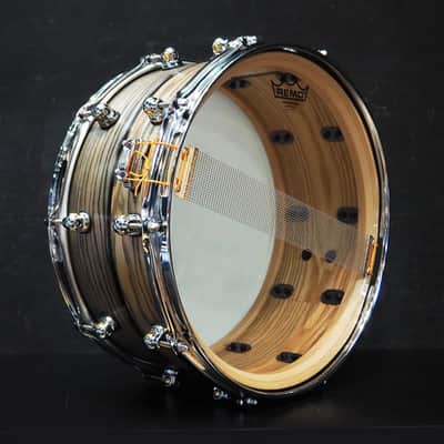 Pearl USED ​​MCCA1465S/C #1010 Music City Custom -USA Solid Ash Shell Snare Drums 14×6.5 [Hand-rubbed Two Tone Ash w/Ebony Inlay] image 5