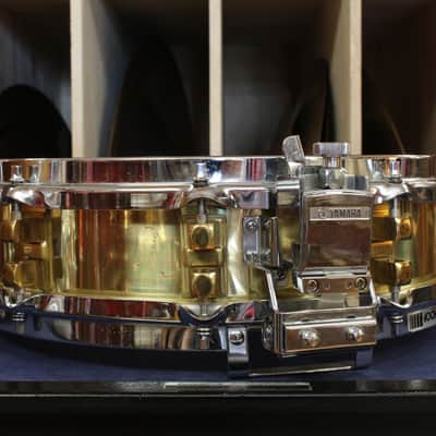 1990s Yamaha 3.5x14 SD493 Brass Snare Drum image 4
