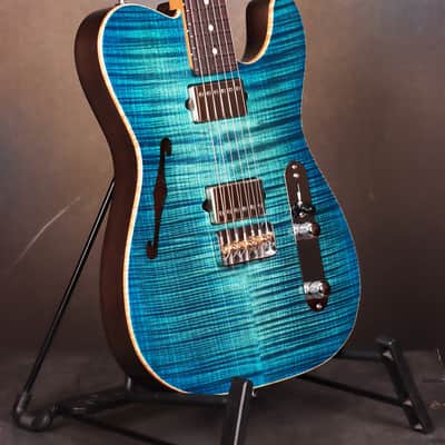 Suhr Alt T Flame Top Limited Trans Whale Blue Brand new image 6