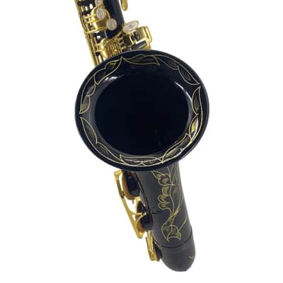 Black Lacquer Bb Tenor Saxophone – Professional-Style Tenor Sax with High F#, Case, Mouthpiece & Accessories image 4