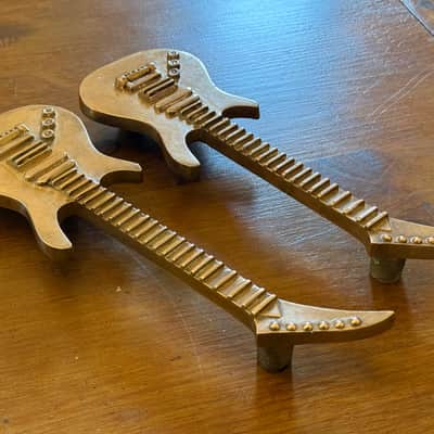 Hard Rock Cafe Solid Brass Guitar Door Handles 3kg Each ideal studio or man cave memorabilia image 8