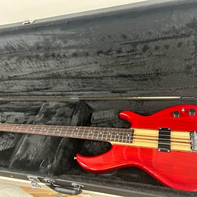 Aria Pro II SB-700 Four String Bass Guitar - Paduak Red w/Free Hard Case image 6