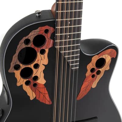 Ovation E – akustická kytara Celebrity Elite Mid Cutaway 12-strunná Černá image 8