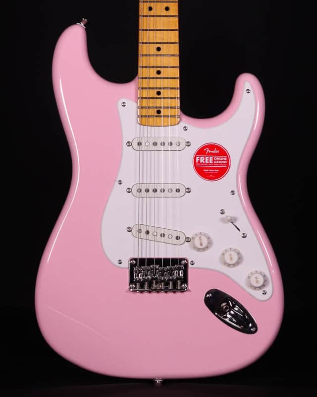 Squier Classic Vibe 50s Stratocaster HT, Maple FB, Shell Pink image 1