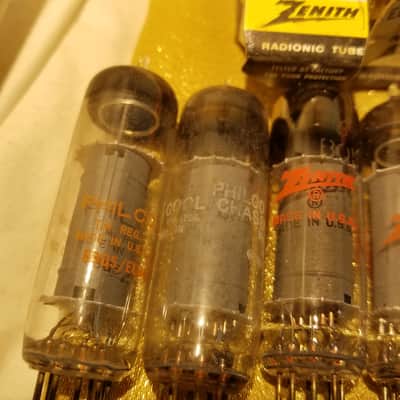 G.E Matched Pair (2) EL84 6BQ5 tNOS AT1000 TESTED Vacuum Tubes beam power pentode 1956-1975 image 2