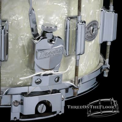 1967 Rogers Dynasonic Snare Drum White Marine Pearl : 6.5 x 14 image 11