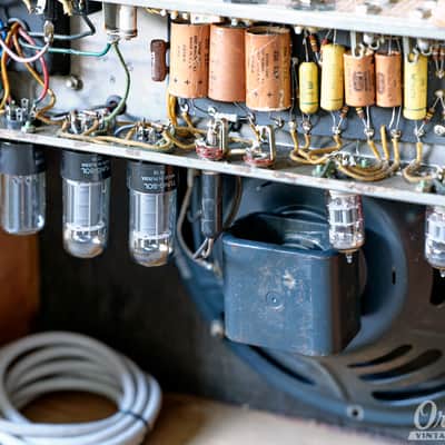 Tweed 1960 Fender Deluxe 5E3 Narrow Panel Amplifier with cover & original transformers image 18