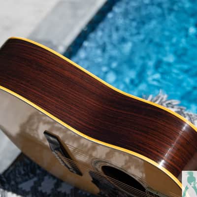 Classic Yamaha FG-401W 1970's Japanese Dreadnaught Acoustic with Hummingbird / Dove Swag! - Natural image 10