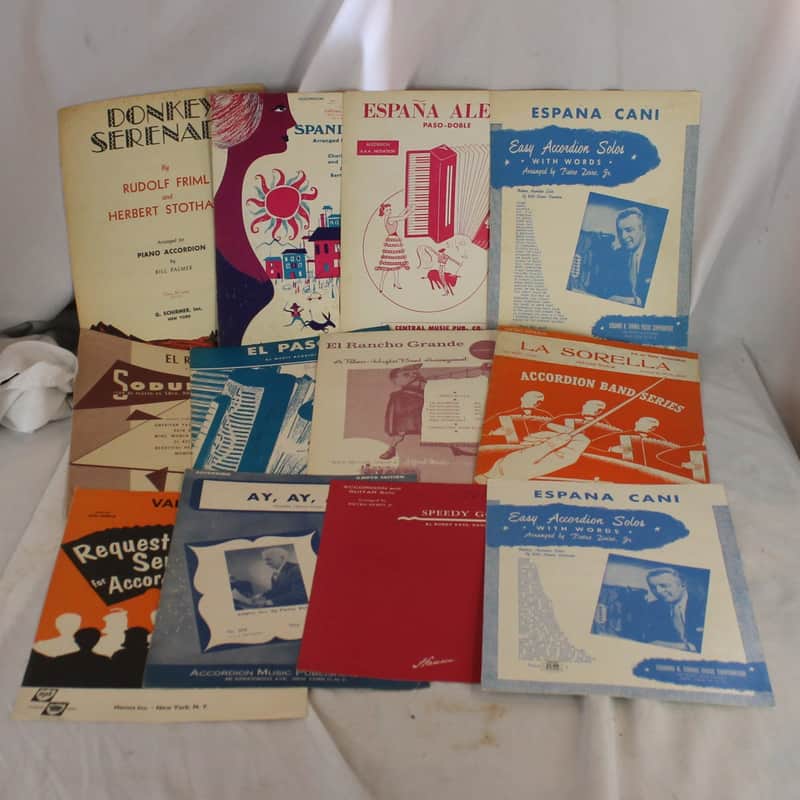 Lot of 12 Used Vintage Accordion Sheets - Tangos of the South (Pietro Deiro, Hansen, Ampco, and More!) image 1