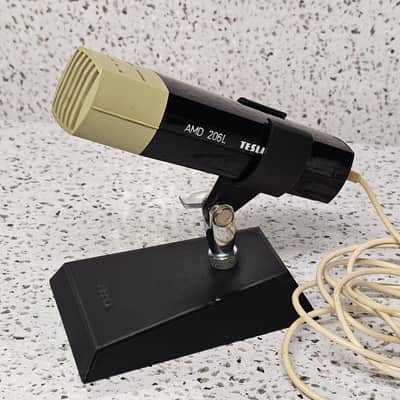 Vintage Microphone Tesla AMD 206L / 3pin connector + holder AYM 104 image 2