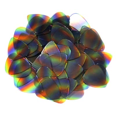 Celluloid Rainbow Guitar Or Bass Pick - 0.46 mm Light Gauge - Thin 351 Shape - 6 Pack Of Picks New image 2