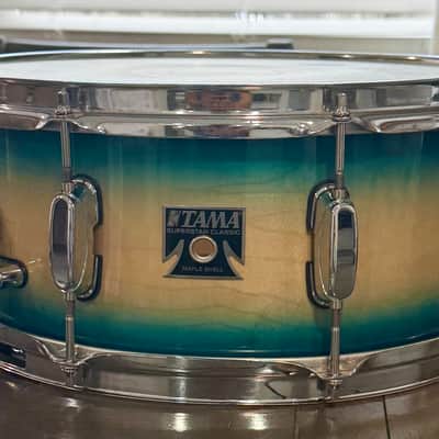 Tama 6.5x14 Superstar maple snare drum - Caribbean lacebark pine fade image 2