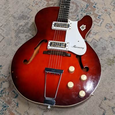 Harmony Rocket Single Cutaway Semi-Hollow Body Guitar - 1960s image 3