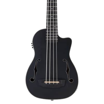 Kala UBASS-JYMN-BK-FS Black Journeyman Acoustic-Electric U-Bass With F-Holes Ukelele Bass Guitar image 2