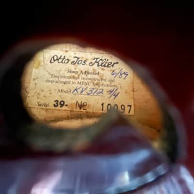 Vintage Violin Handmade By Otto Jos. Klier 1989 Label No. 10097 W/Case ~ Nice! image 18