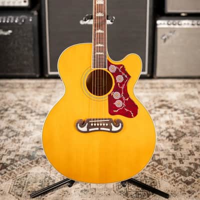 Epiphone J-200 Studio EC Acoustic/Electric Guitar - Antique Natural with Gig Bag image 3
