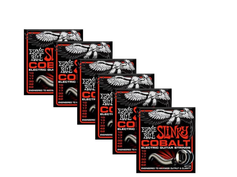 6 Pack Ernie Ball 2715 Cobalt Skinny Top Heavy Bottom Electric Guitar Strings (10-52) image 1