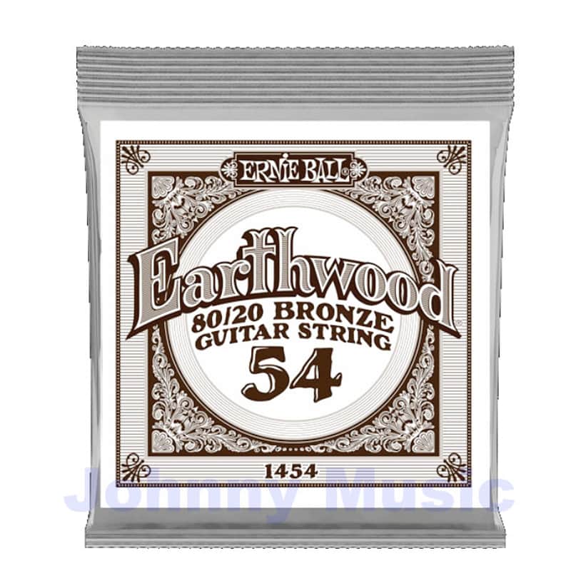 .054" Earthwood 80/20 Bronze Wound Over Brass-Plated High-Carbon Steel Hex-Core Acoustic Guitar Single String image 1