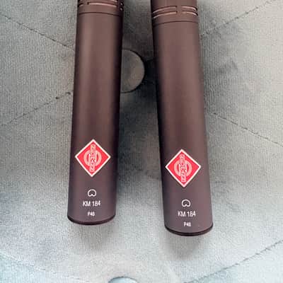 Neumann KM 184 mt Small Diaphragm Cardioid Condenser Microphone Matched Stereo Pair Matte Black image 2