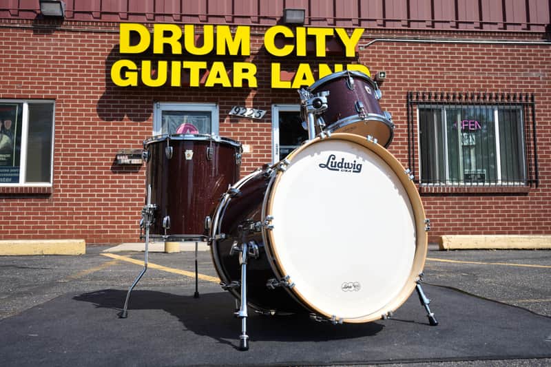 Ludwig USA Classic Maple 3pc Shell Pack - Burgundy Sparkle Wrap | 12", 16", 22" LUDWIG -USA Showroom Shell Pack! image 1