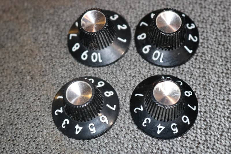 Vintage Original 1965 Fender Blackface Amp Control Knobs - Lot of 4 - Beautiful Condition image 1