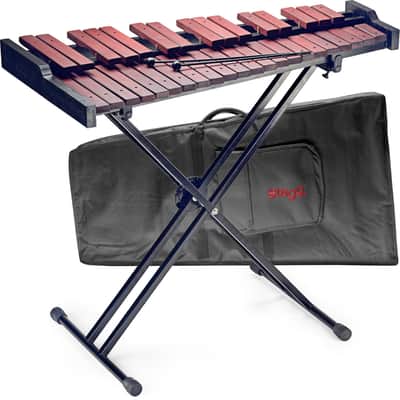 STAGG 37 Key 3 Octave Xylophone Marimba Set W/mallets+stand+padded Black Gigbag Padouk image 1