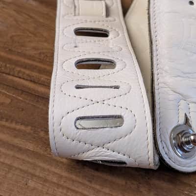 Levy's Leather Guitar Strap 2.5" White With Locks As Pictured NICE Strap! image 4