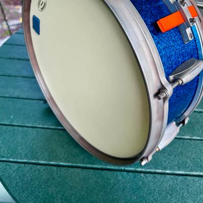 Gretsch 5”x 14” Snare Drum 4157 Repurposed 1960s - Blue Sparkle Wrap image 6