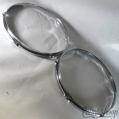 Ludwig 2x 13"Tom Drum Rims/Hoops Triple-Flange 6-Hole Chrome Classic Vintage 70s image 2