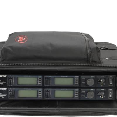 SKB Cases 2U Series Soft Rack Case with Steel Rails, Heavy Duty Zippers, Outer Pocket, and Shoulder Straps, For Wireless Microphone Systems and Pre-Amps image 2