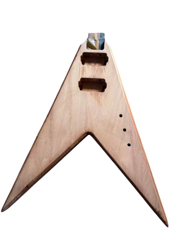 HH Mahogany Wood DIY Project Guitar Flying V Style Body image 1