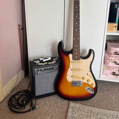 Rockburn ST Electric Guitar & Antiquity ATG-10 Amp Bundle - Very Good Condition image 1