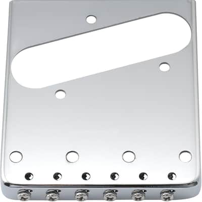 Musiclily Pro 54mm 6-Saddle Vintage Tele Bridge with Barrel Brass 6-Saddle for Squier and Import Tele Style Electric Guitar, Chrome image 3