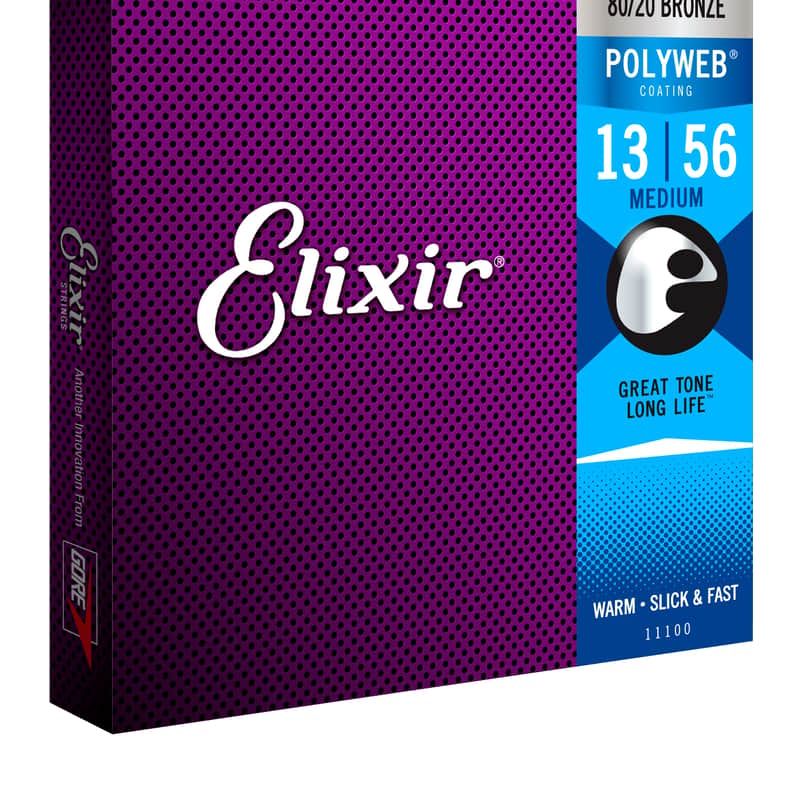 2010s Elixir 11100 Polyweb 80/20 Bronze Acoustic Guitar String...