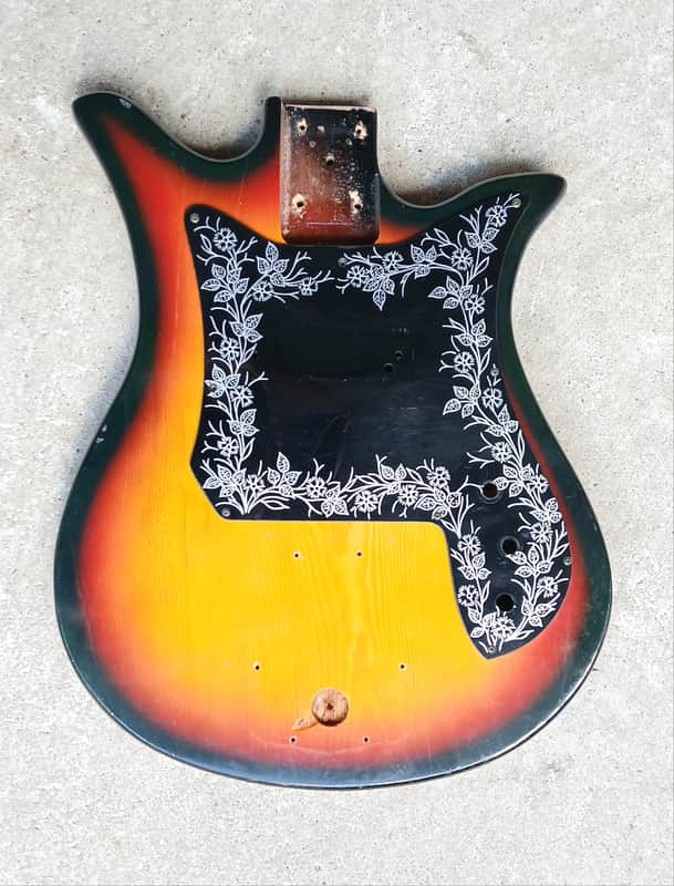 1960's Teisco Tulip Sunburst Guitar Body w/ Pickguard for Project🌷 image 1