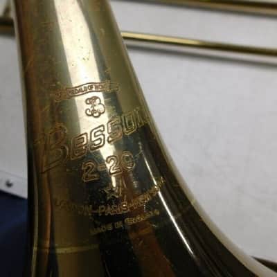 B&H Besson 2-20 Tenor Trombone, England, Good Condition, with case & MP image 2