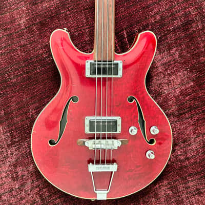 Yamaha SA-70 Short Scale Bass Guitar - Fretless - Semi Acoustic - Jumbo Hard Case - 1969 image 3