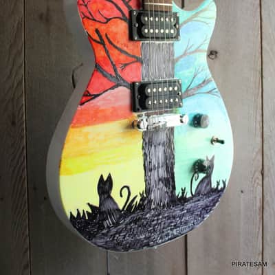 Gretsch Custom art guitar Ignite Jet Club HH " Herding Cats #2 " image 6