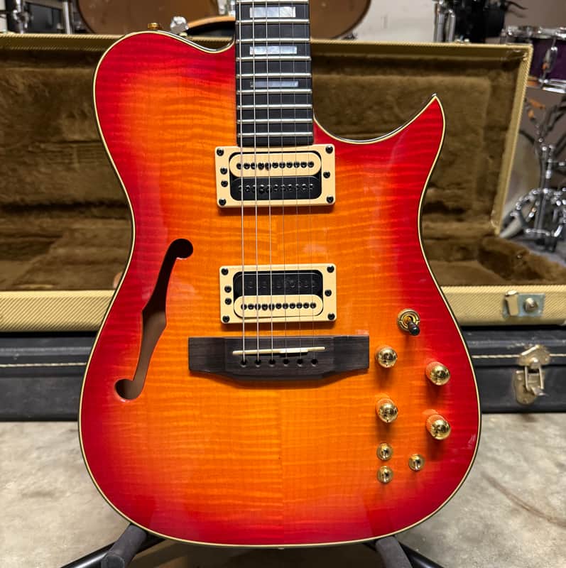 Carvin AE-185 Cherry Sunburst 1995 - Cherry Sunburst on Flamed Maple image 1