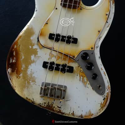 Fender Jazz Bass Vintage White Gold Edition Heavy Aged Relic by East Gloves Customs (RARE) image 4