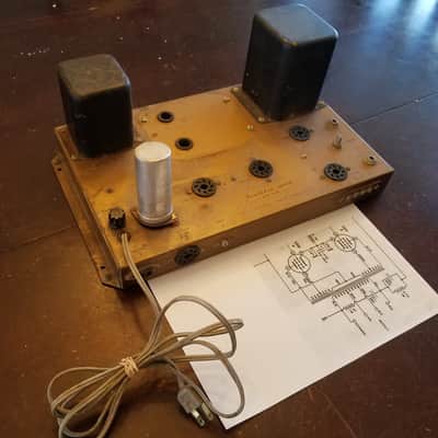 Heathkit INCOMPLETE W4-AM Tube Mono 5881 Power Amplifier Williamson 1957 - Gold Steel Paint image 1