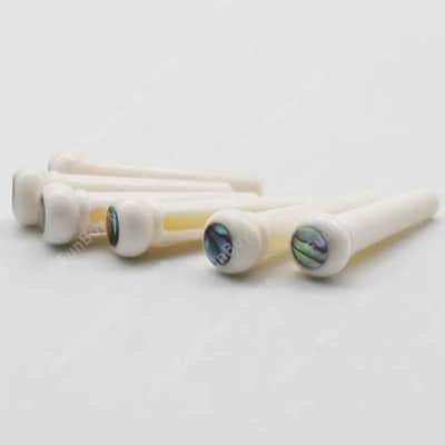 6pcs Abalone Top Acoustic Guitar Bone Bridge Pins image 5