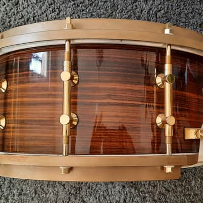 Tama Pro Custom Rosewood snare - bellbrass hoops - gold hardware - gladstone lugs -14"x6,5" PRW326. image 6