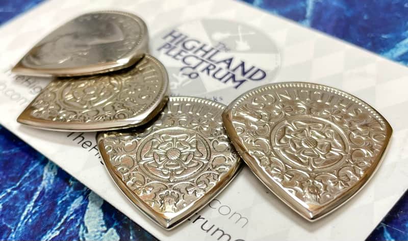 **Special Offer 20% Discount** Two (2) Queen Elizabeth Two Shillings Coin Guitar Picks. image 1