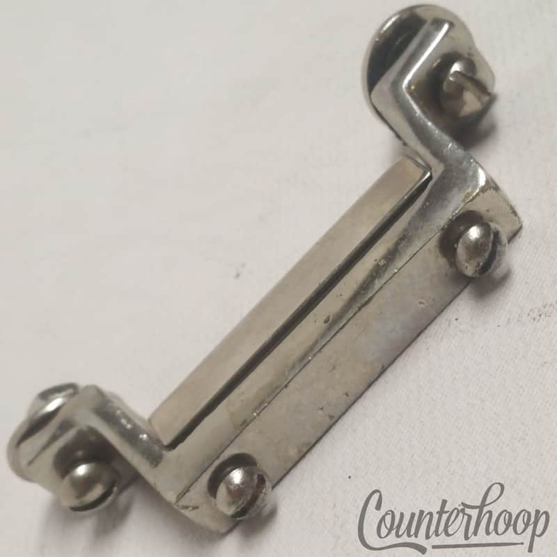 Leedy&Ludwig Snare Drum Butt Plate Nickel Vintage 40s 2 7/16"Marching Parade USA image 1