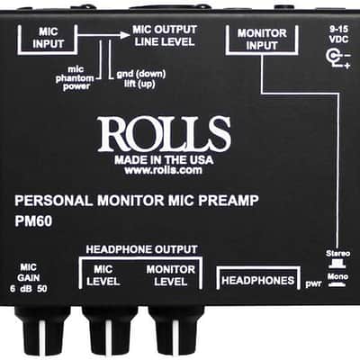 Rolls PM60 Personal Monitor Microphone Preamp