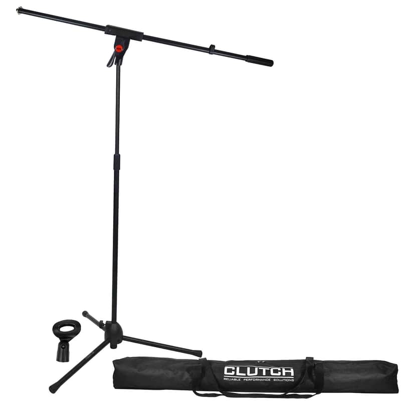 Microphone Boom Stand Mic Clip Holder Studio Adjustable Foldable Tripod w Case image 1